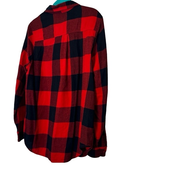 Old Navy The Classic Shirt Button Up Buffalo Plaid Black and Red Mens Size L - Picture 5 of 12
